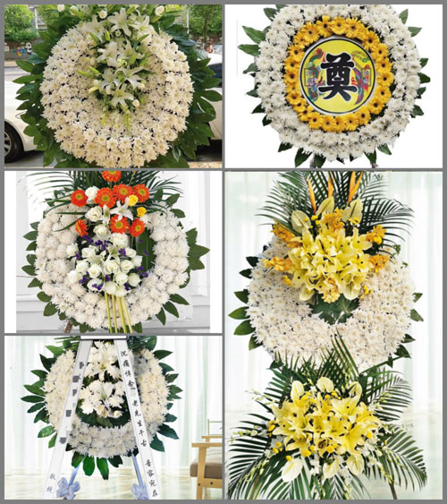 浙江省宁波鄞州区五乡镇明伦村花圈速递